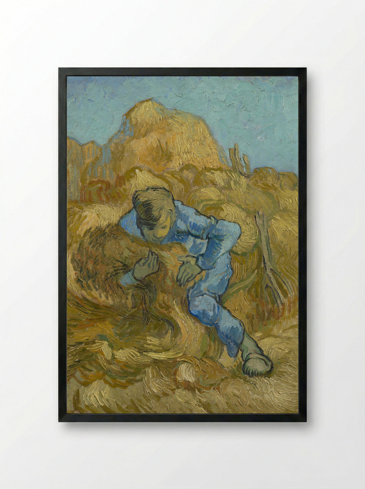 The Sheaf-Binder (after Millet) - Vincent van Gogh - Framed Print Black