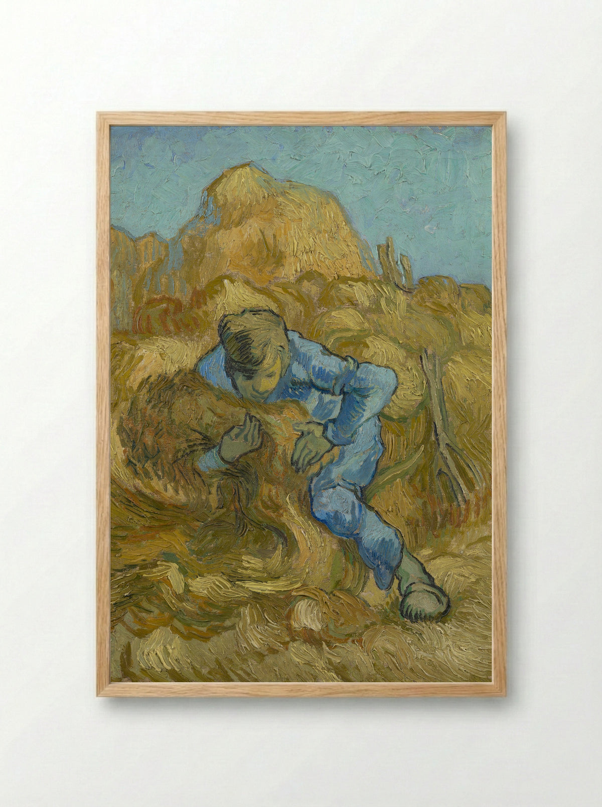 The Sheaf-Binder (after Millet) - Vincent van Gogh - Framed Print Wood