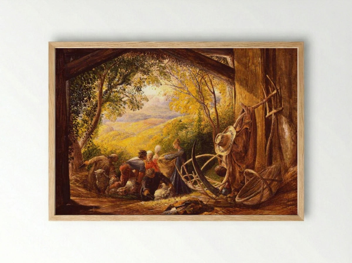 The Shearers - Samuel Palmer - Framed Print Wood
