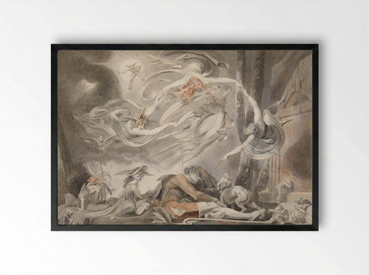 The Shepherd's Dream - Henry Fuseli - Framed Print Black
