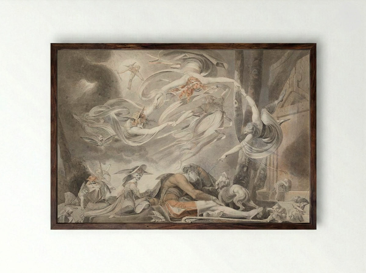 The Shepherd's Dream - Henry Fuseli - Framed Print Dark Wood