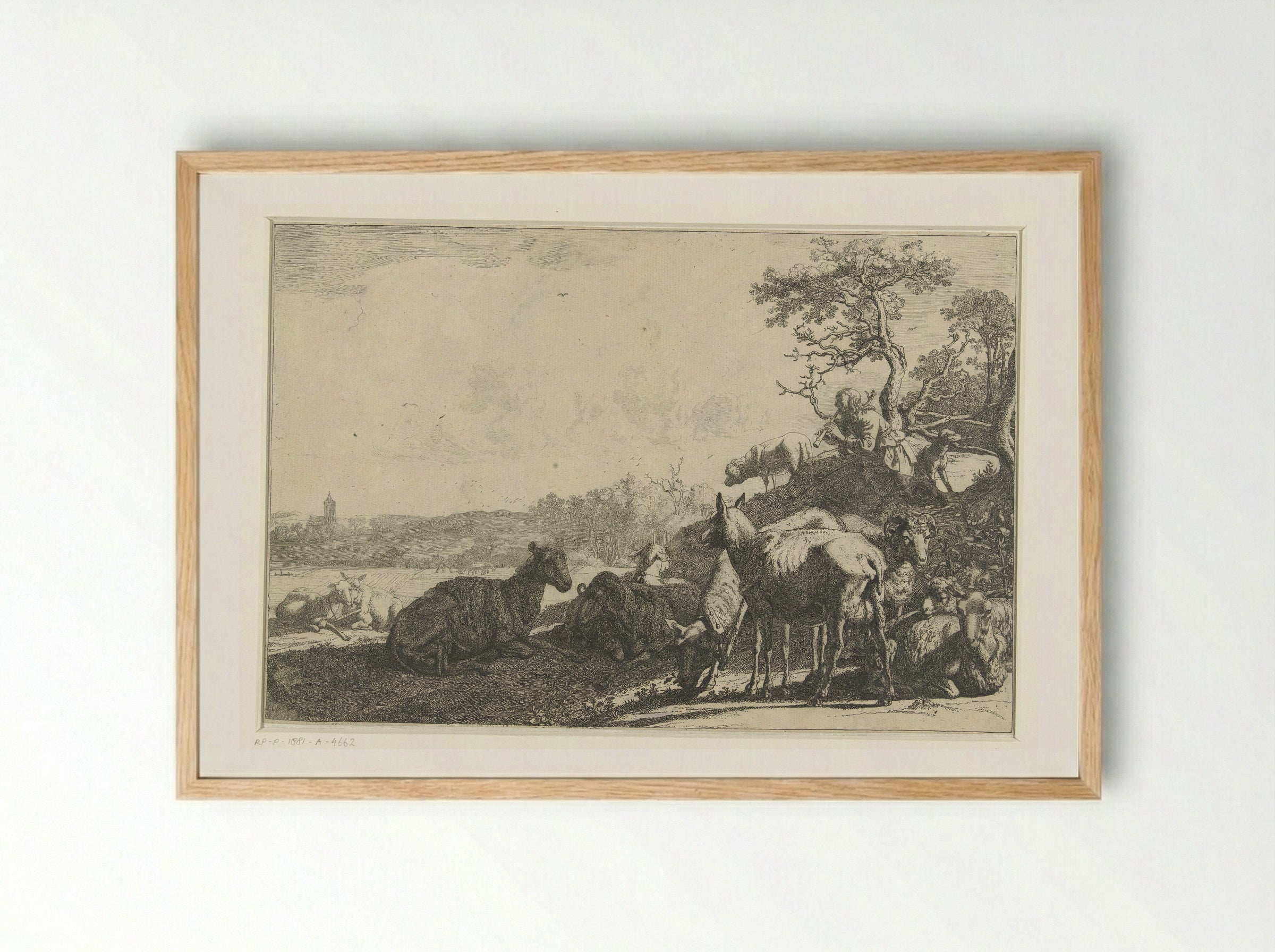 The Shepherd - Paulus Potter - Framed Print Wood