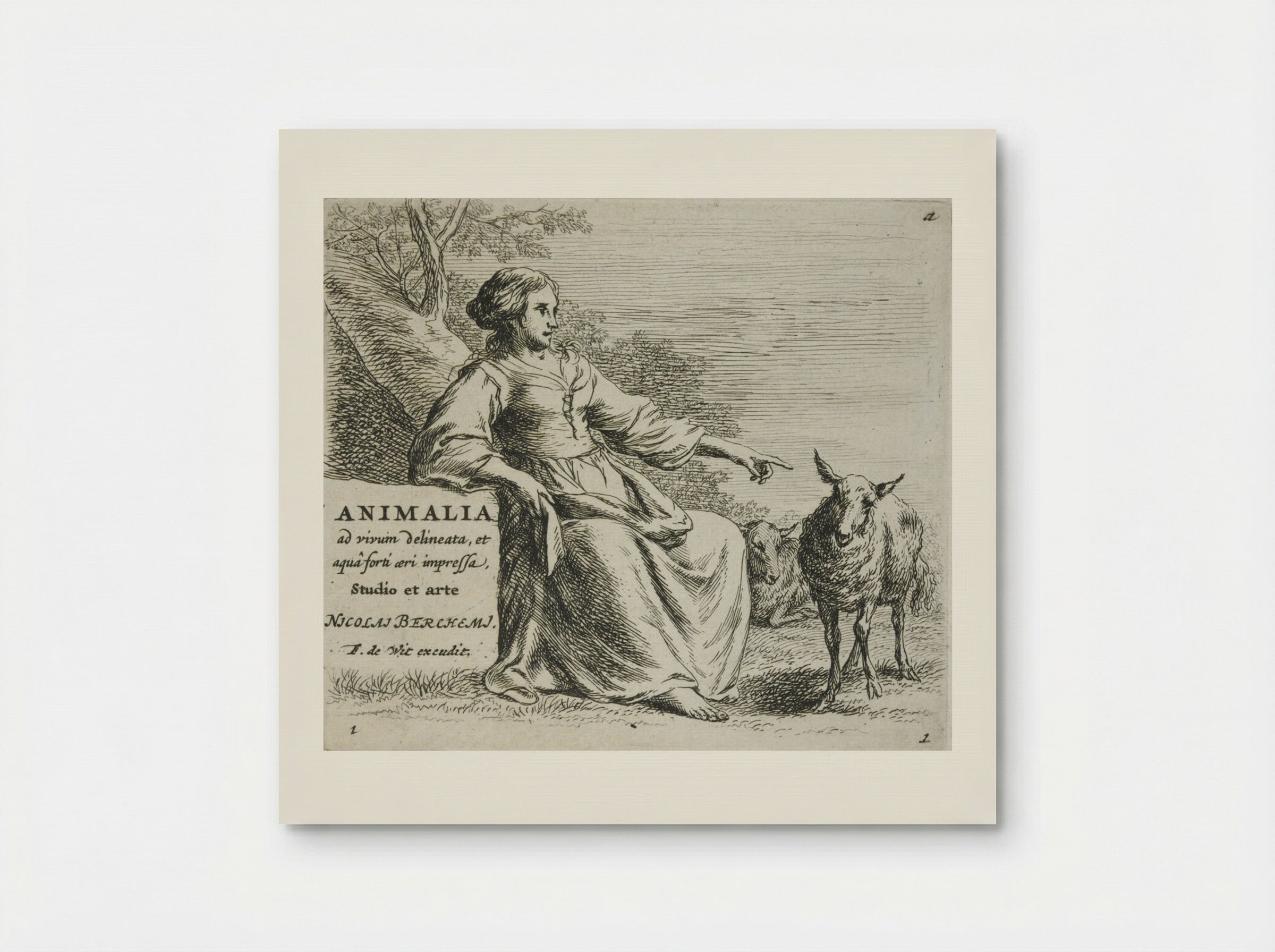 The Shepherdess and the Sheep - Nicolaes Berchem - Poster