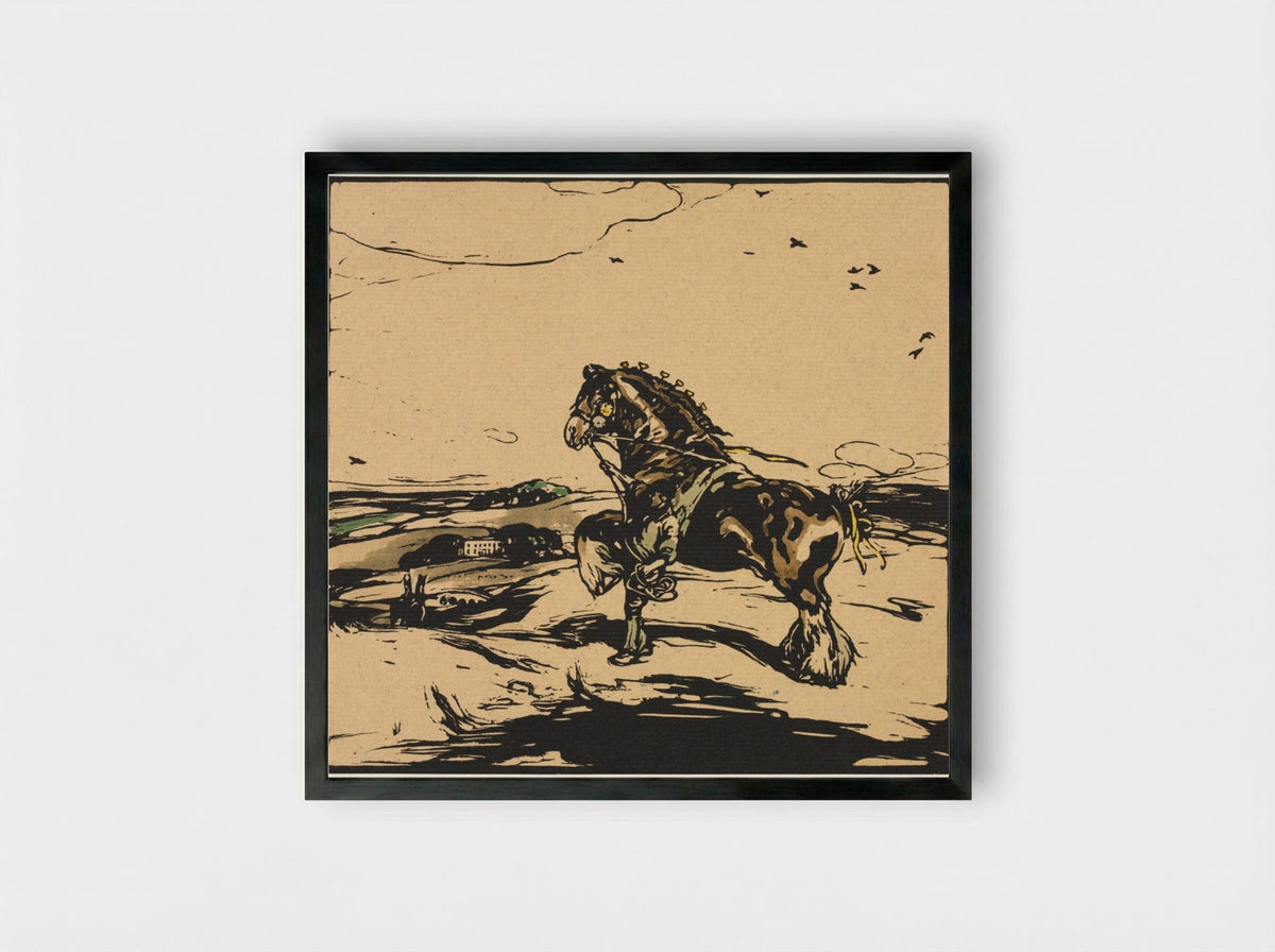 The Shire Horse - William Nicholson - Framed Print Black