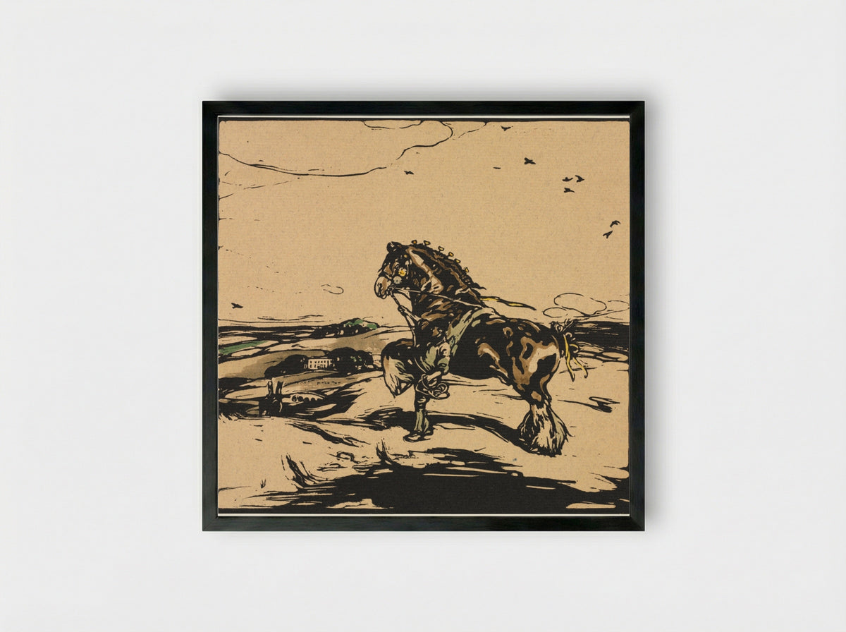 The Shire Horse - William Nicholson - Framed Print Black