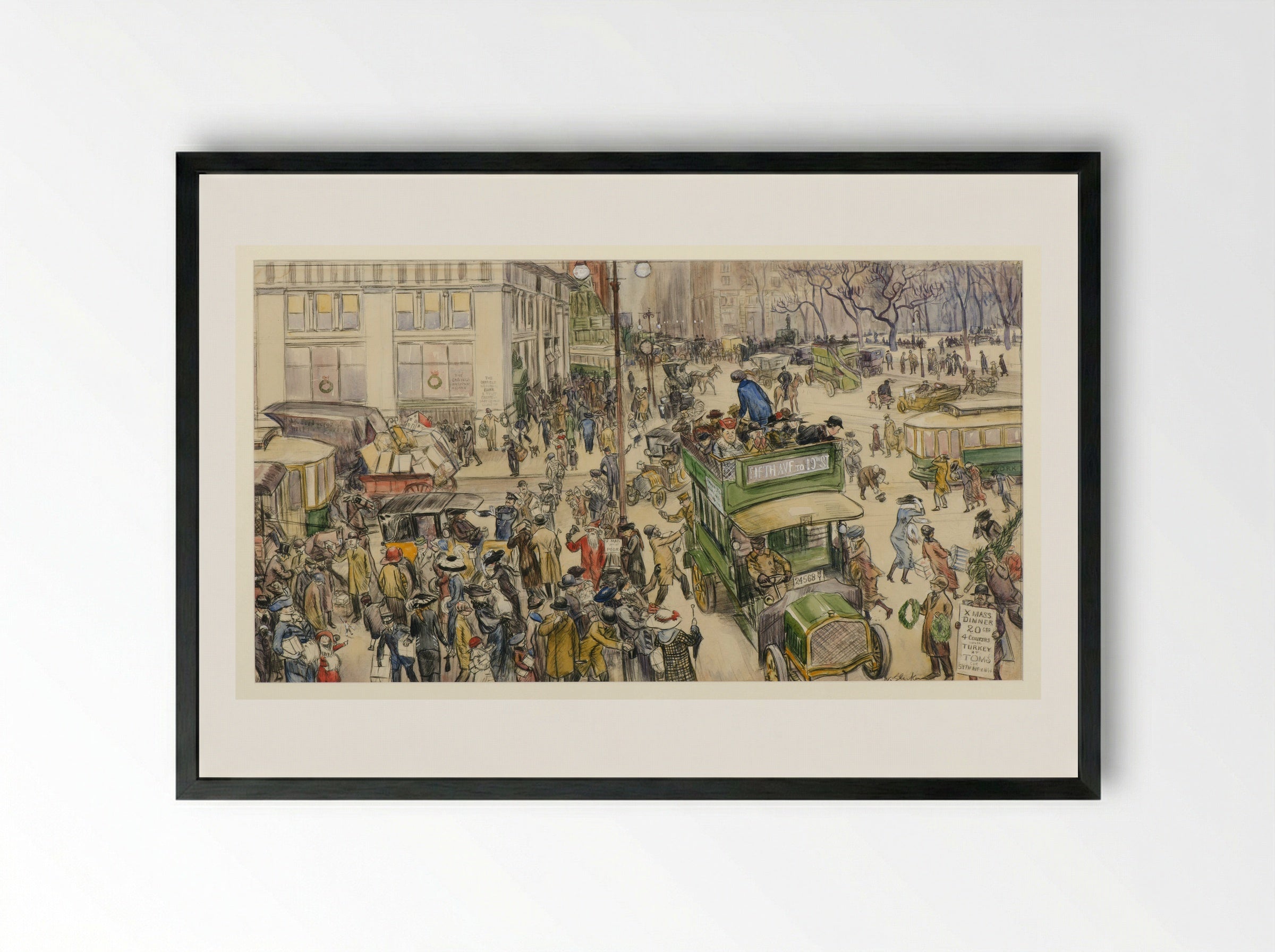 The Shoppers - William James Glackens - Framed Print Black