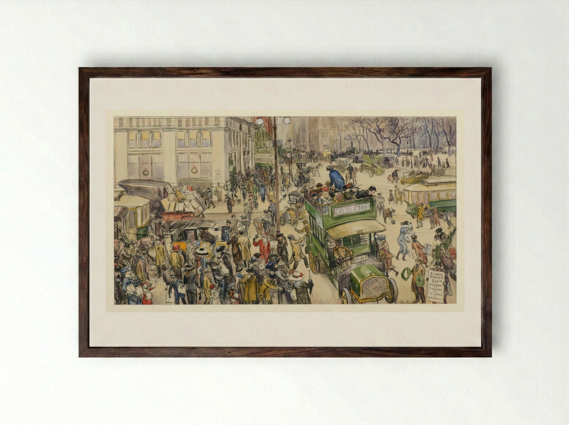 The Shoppers - William James Glackens - Framed Print Dark Wood