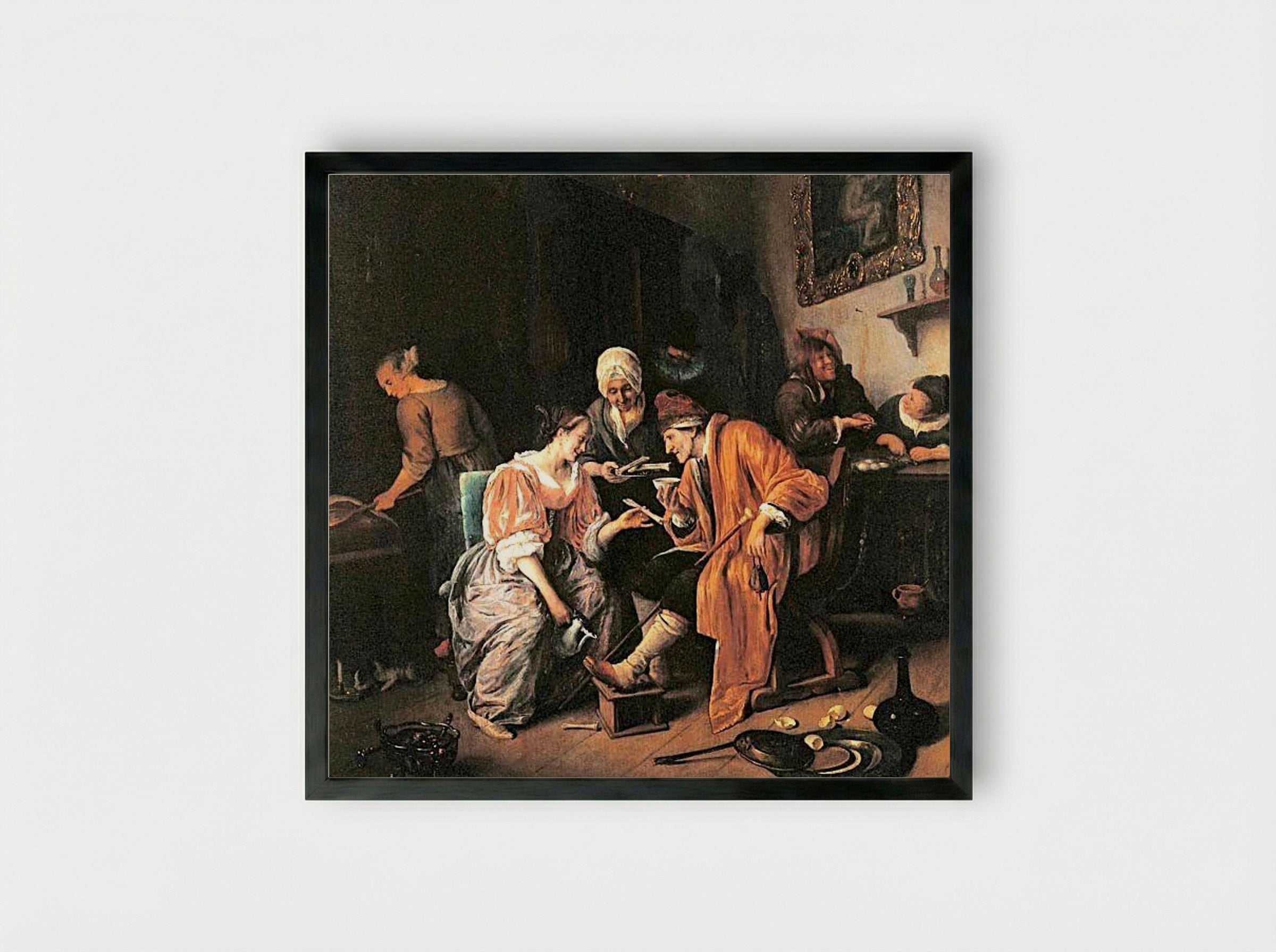 The Sick Man - Jan Steen - Framed Print Black