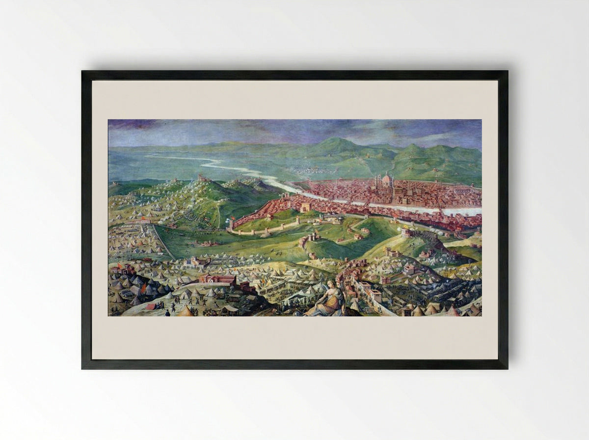 The Siege of Florence - Giorgio Vasari - Framed Print Black
