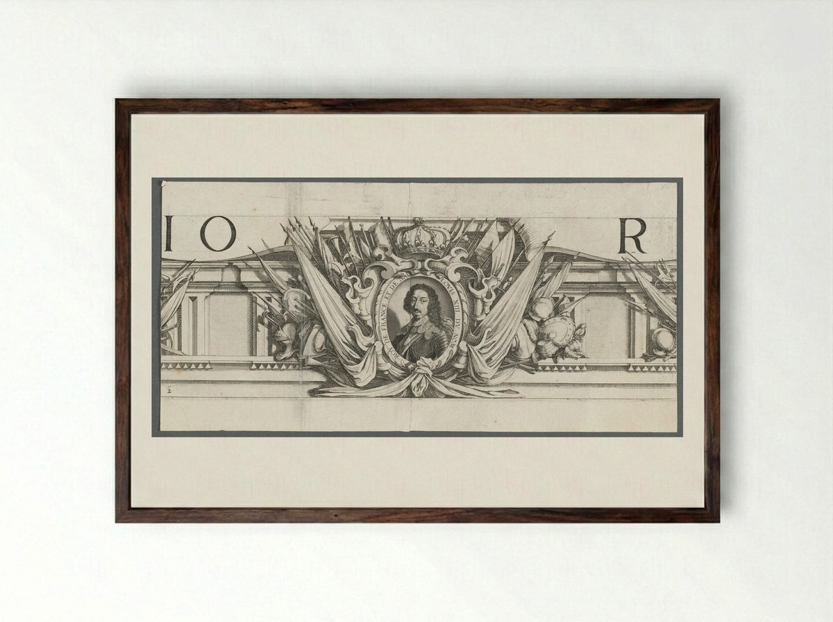The Siege of La Rochelle: Plate 2 - Michael Lasne - Framed Print Dark Wood