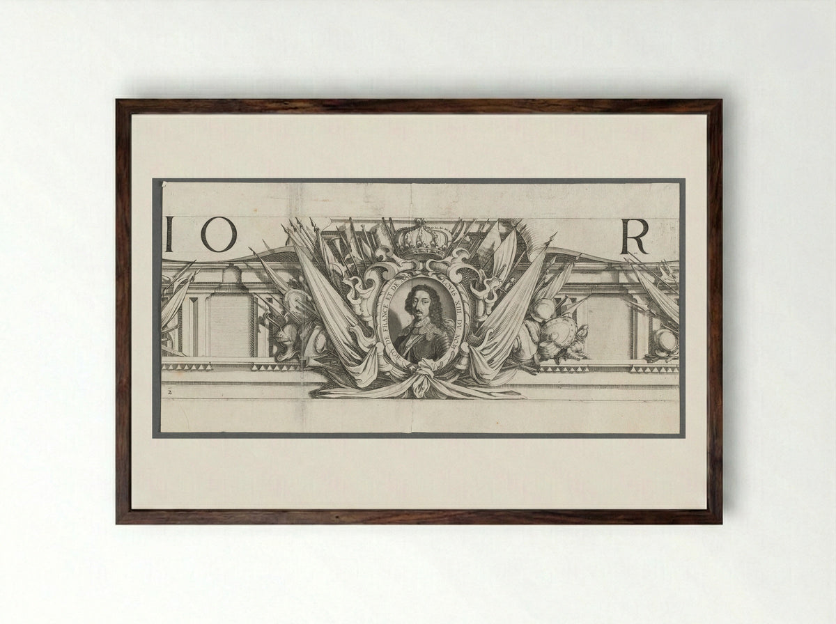The Siege of La Rochelle: Plate 2 - Michael Lasne - Framed Print Dark Wood