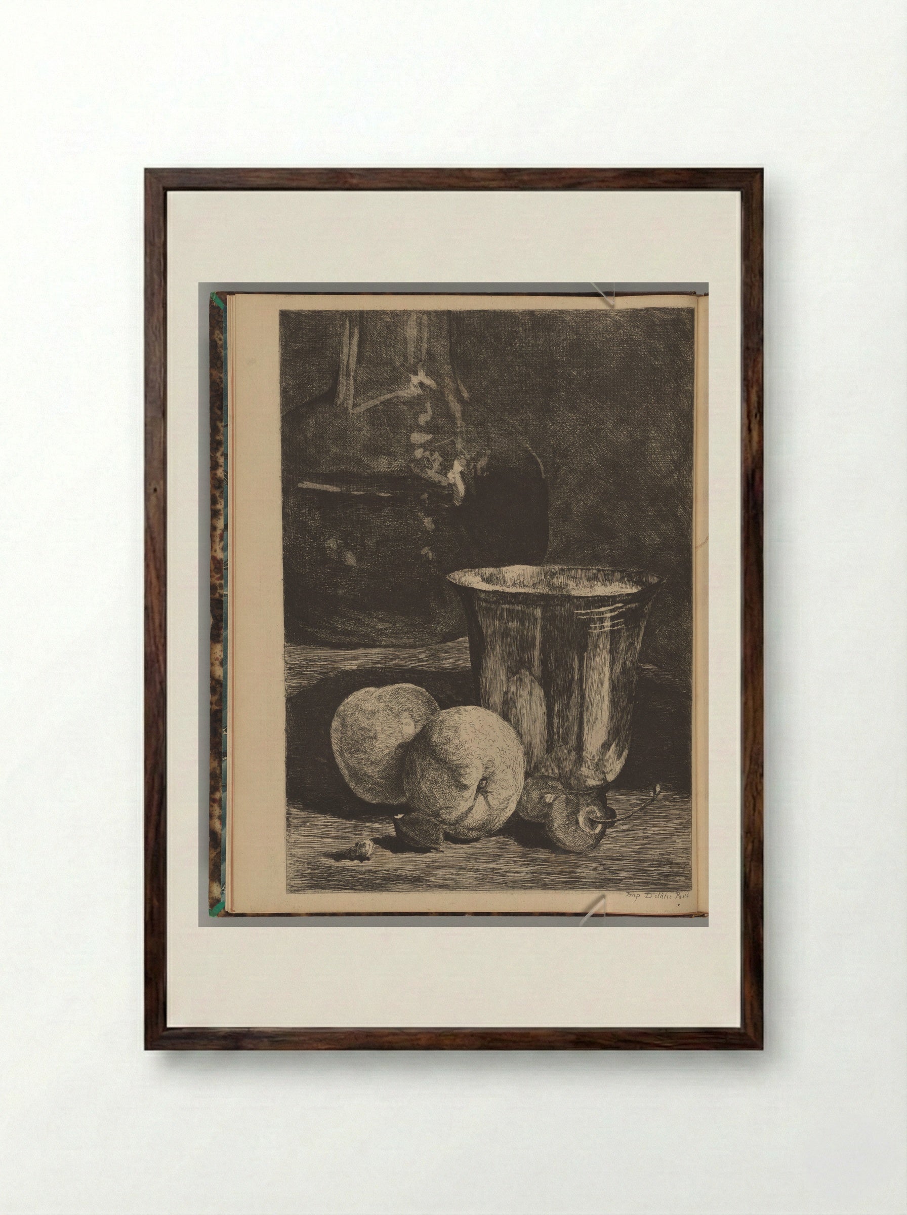 The Silver Goblet - Jules de Goncourt - Framed Print Dark Wood