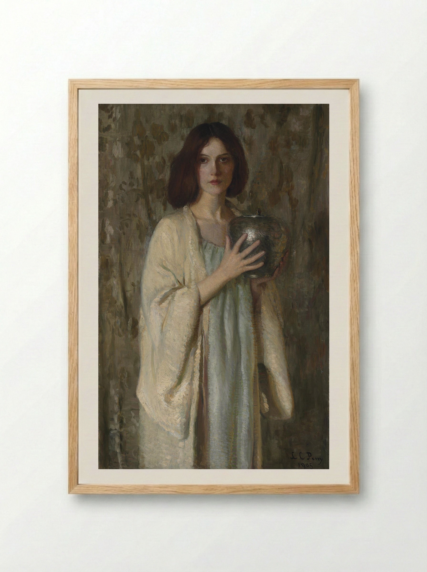 The Silver Vase - Lilla Cabot Perry - Framed Print Wood