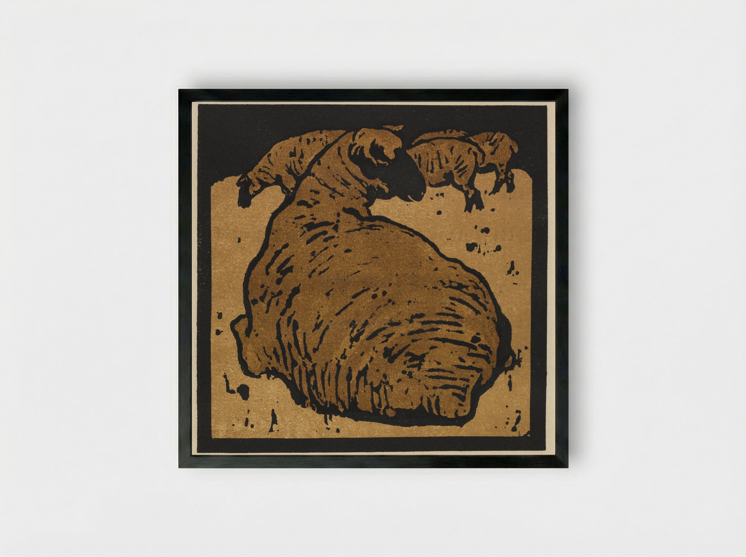 The Simple Sheep - William Nicholson - Framed Print Black