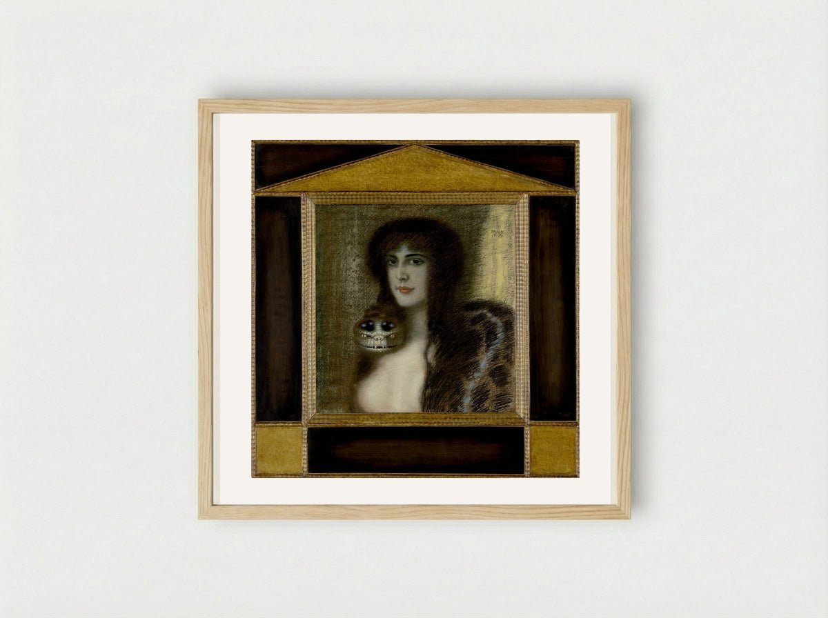 The Sin - Franz von Stuck - Framed Print Wood