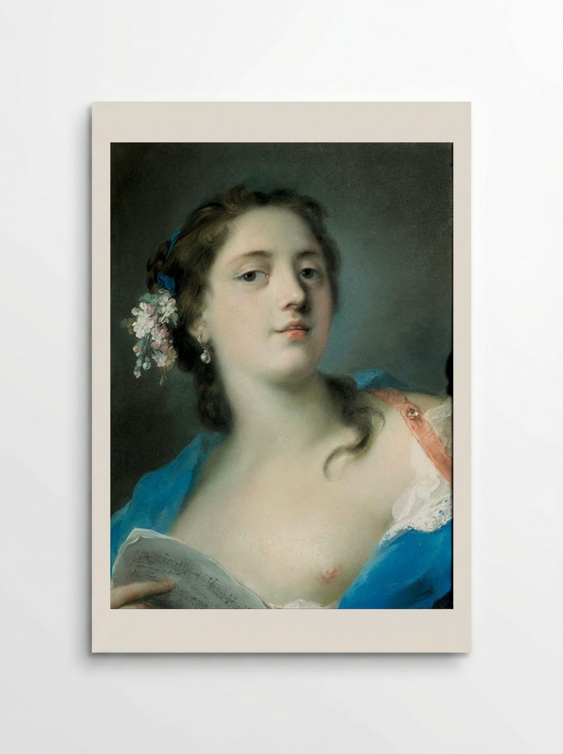 The Singer Faustina Bordoni with a Musical Score - Rosalba Carriera - Poster