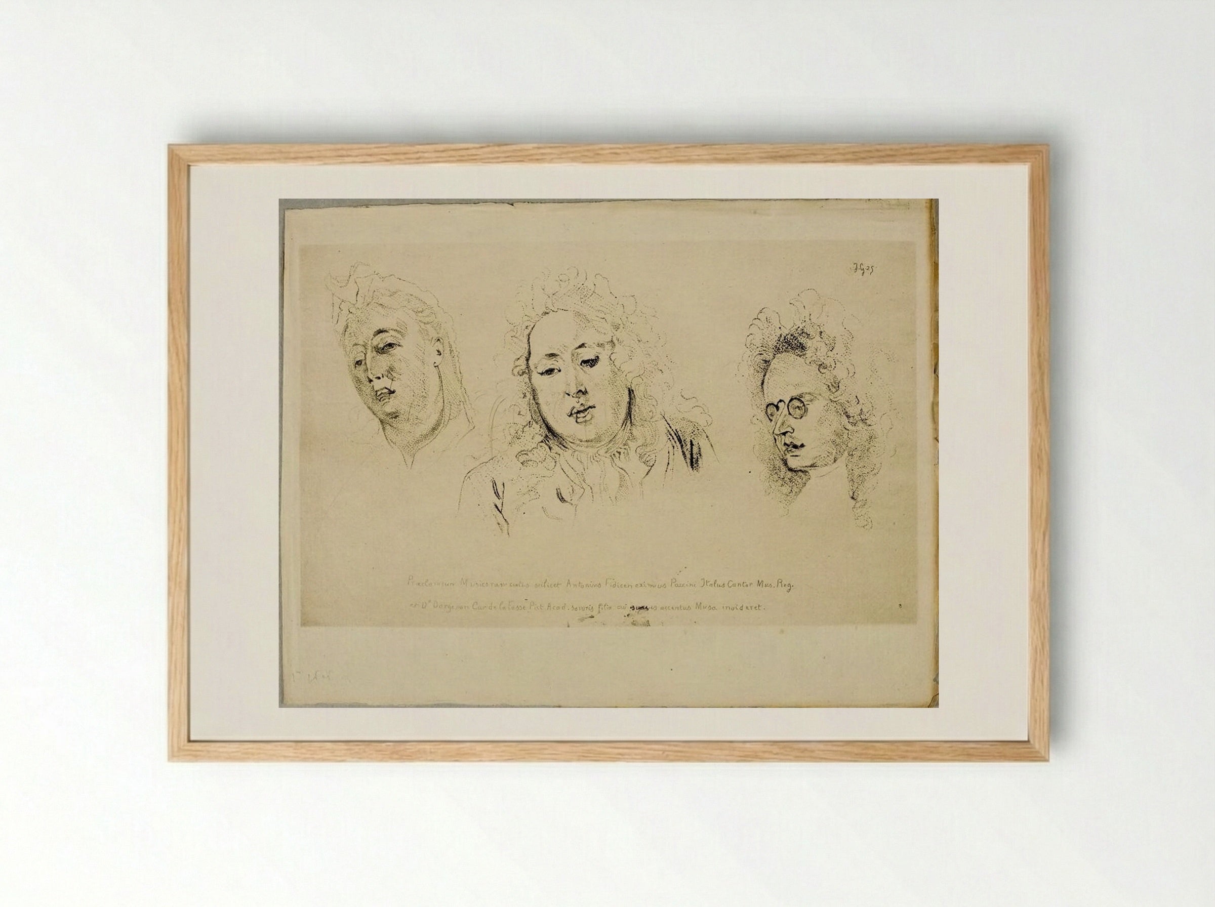 The Singers Dargenon and Paccini and the Musician Antoine - Jules de Goncourt - Framed Print Wood