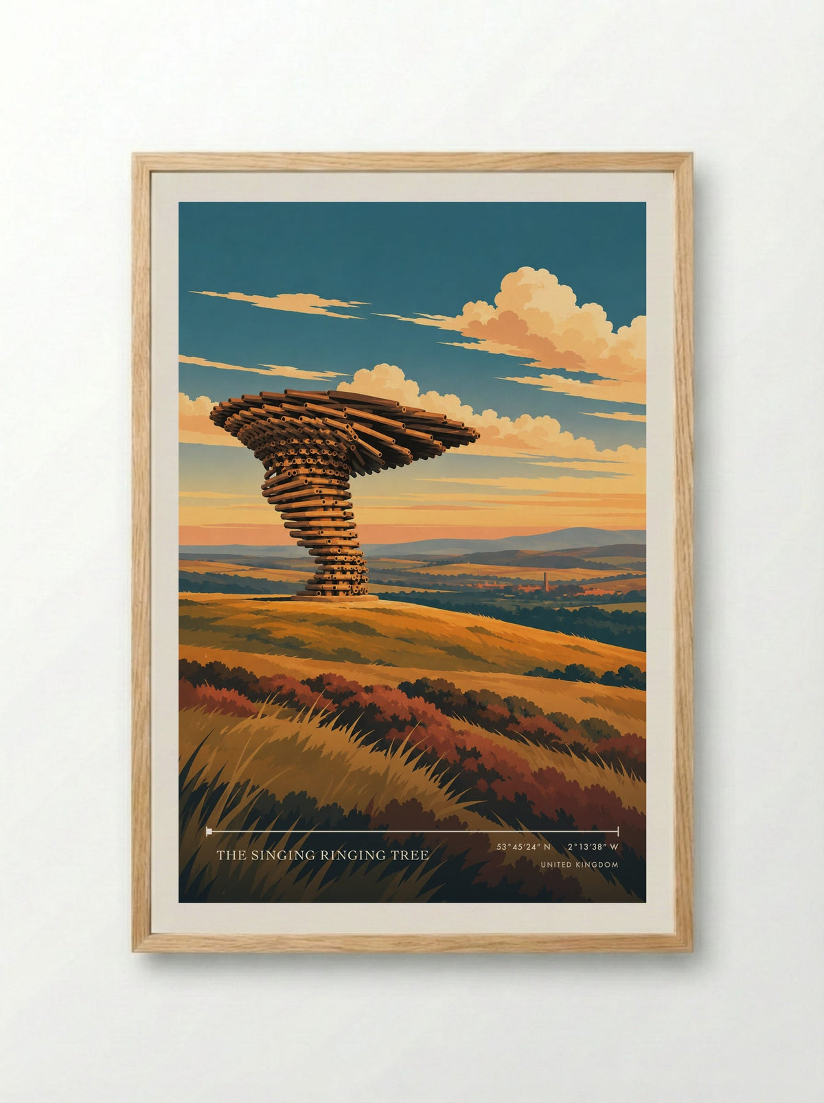The Singing Ringing Tree | Travel Poster - Framed Print Wood