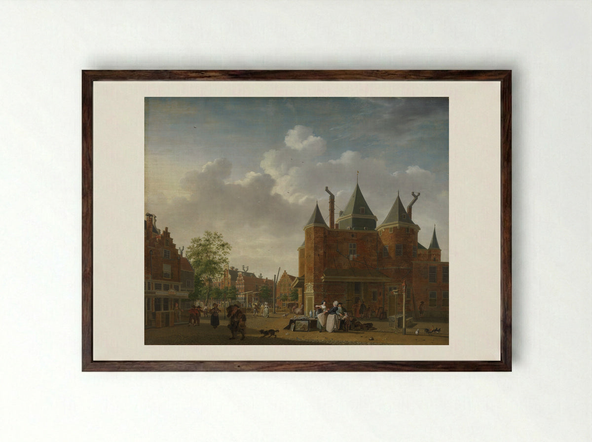 The Sint-Antoniuswaag in Amsterdam - Isaac Ouwater - Framed Print Dark Wood