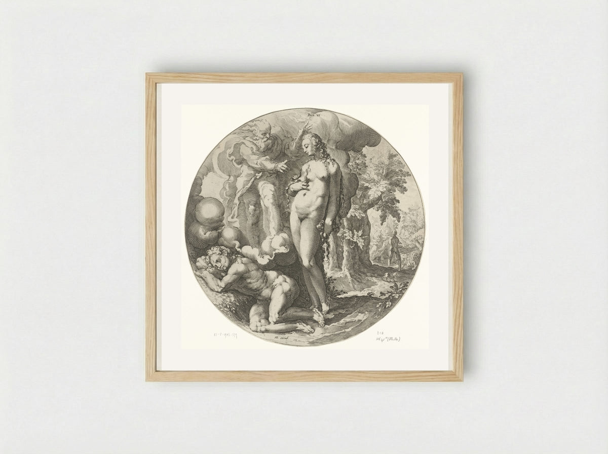 The Sixth Day of Creation: The Creation of Eve - Jan Harmensz. Muller - Framed Print Wood