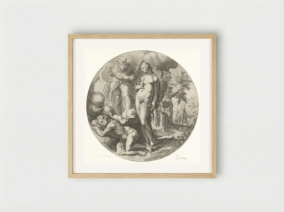 The Sixth Day of Creation: The Creation of Eve - Jan Harmensz. Muller - Framed Print Wood