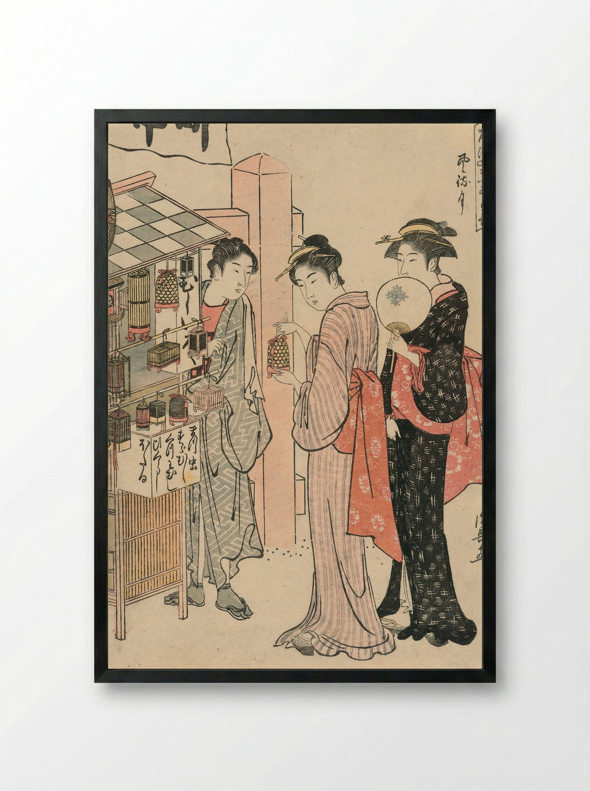 The Sixth Month (Kazemachizuki) - Torii Kiyonaga - Framed Print Black