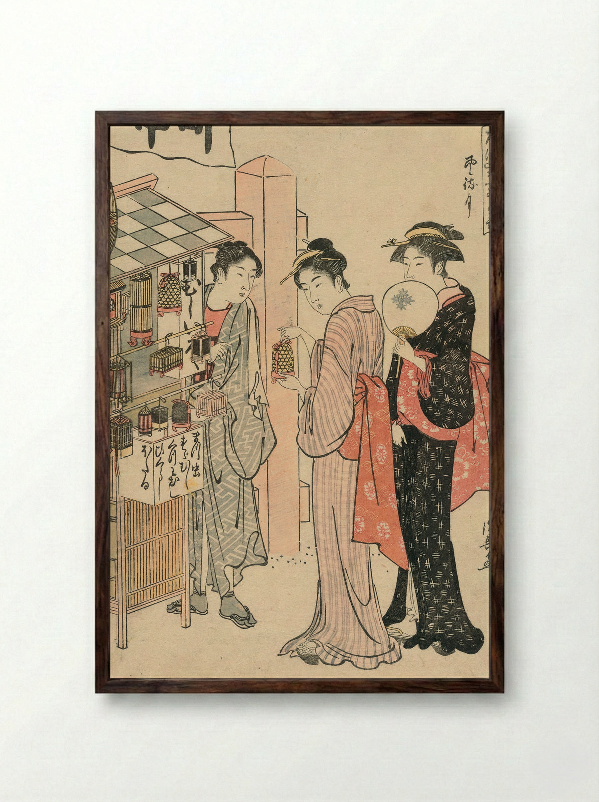 The Sixth Month (Kazemachizuki) - Torii Kiyonaga - Framed Print Dark Wood