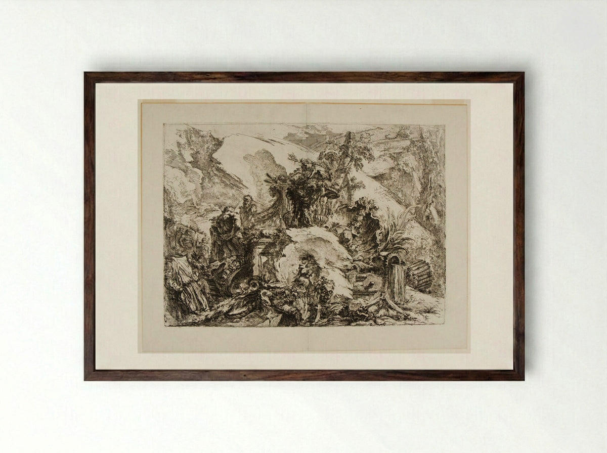 The Skeletons - Giovanni Battista Piranesi - Framed Print Dark Wood