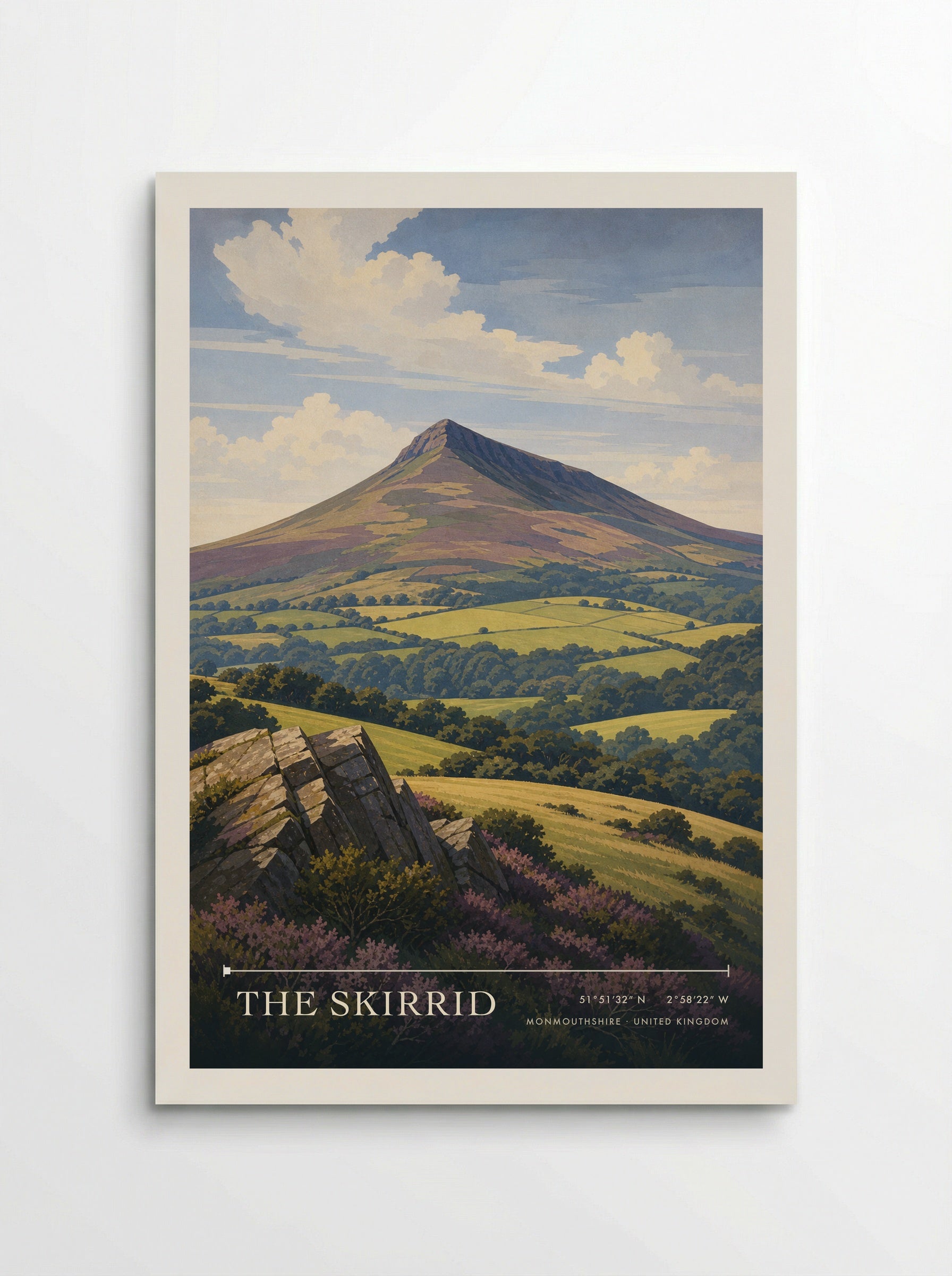 The Skirrid Monmouthshire United Kingdom Travel Poster - Poster