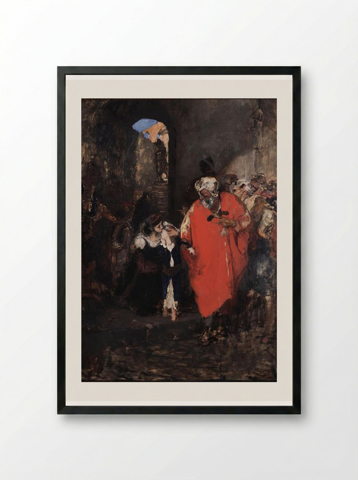 The Slave Market - Nikolaos Gyzis - Framed Print Black