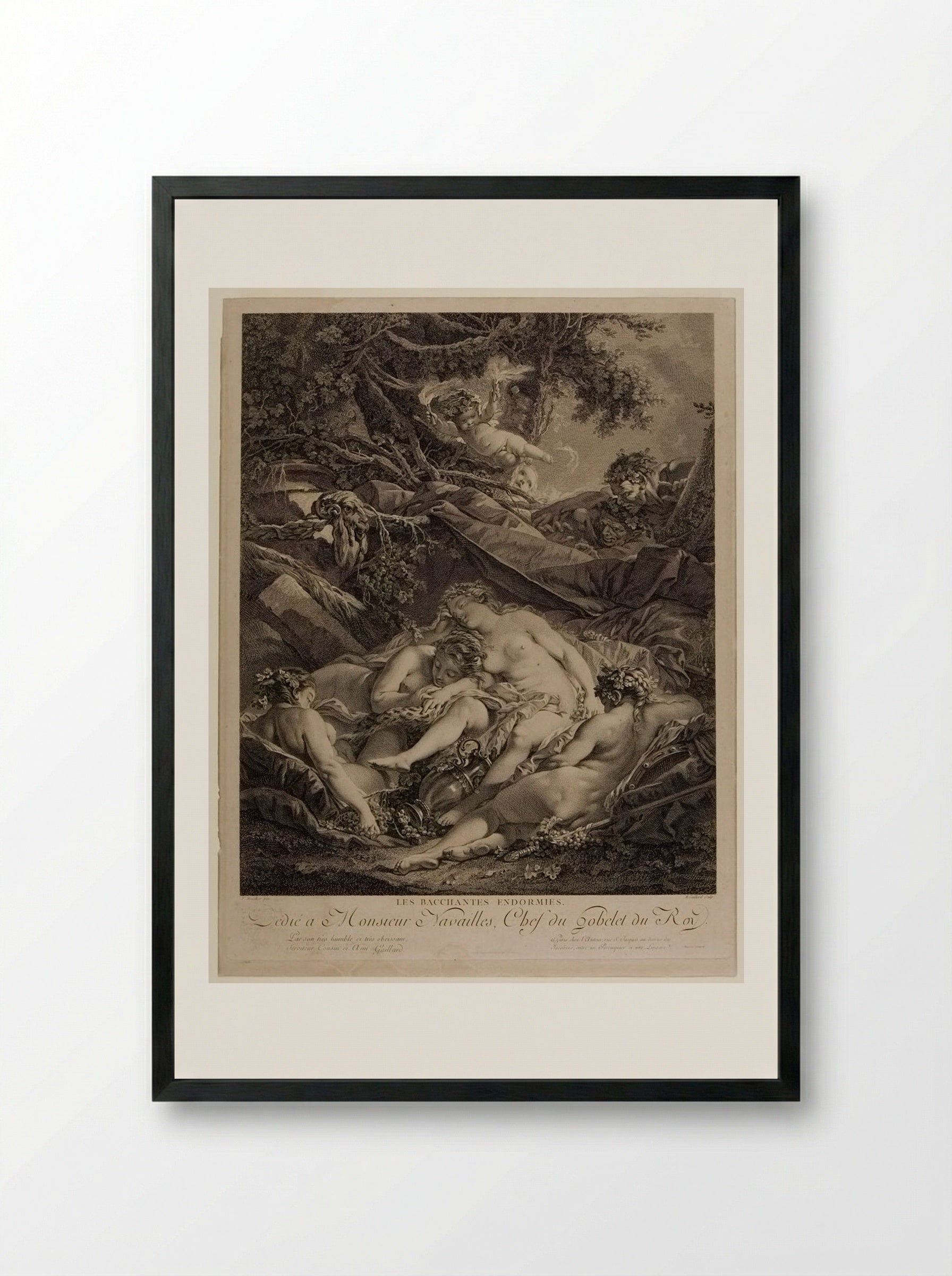 The Sleeping Bacchantes - René Gaillard - Framed Print Black