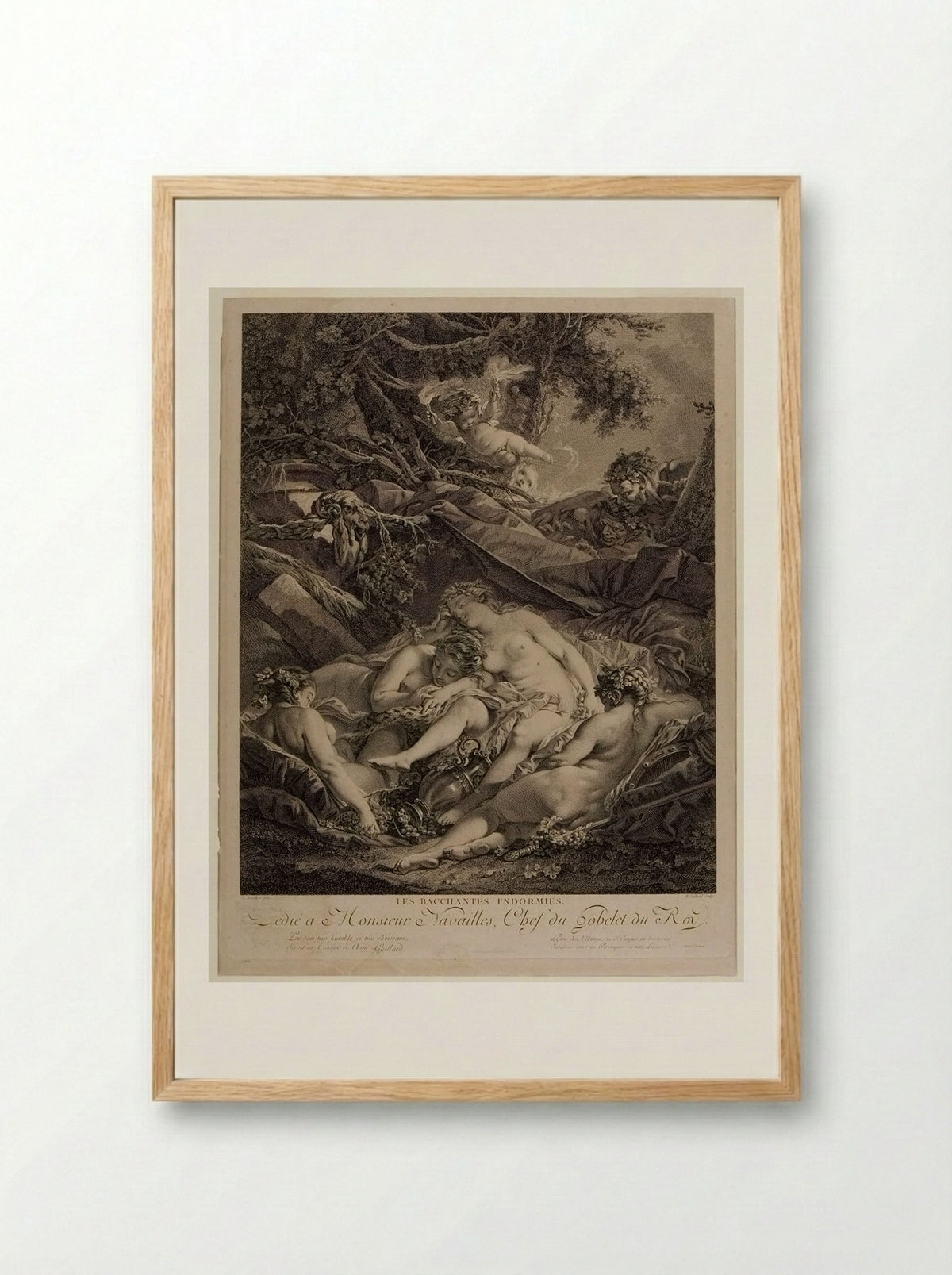 The Sleeping Bacchantes - René Gaillard - Framed Print Wood