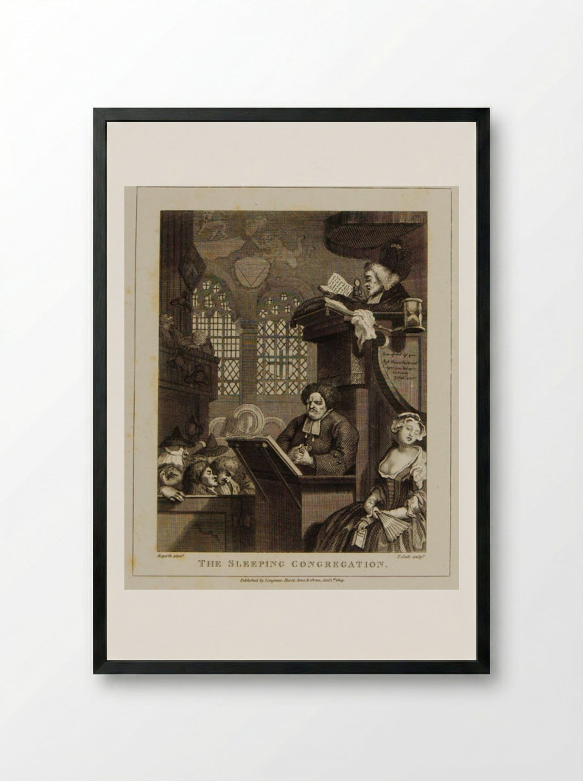 The Sleeping Congregation - Thomas Cook - Framed Print Black