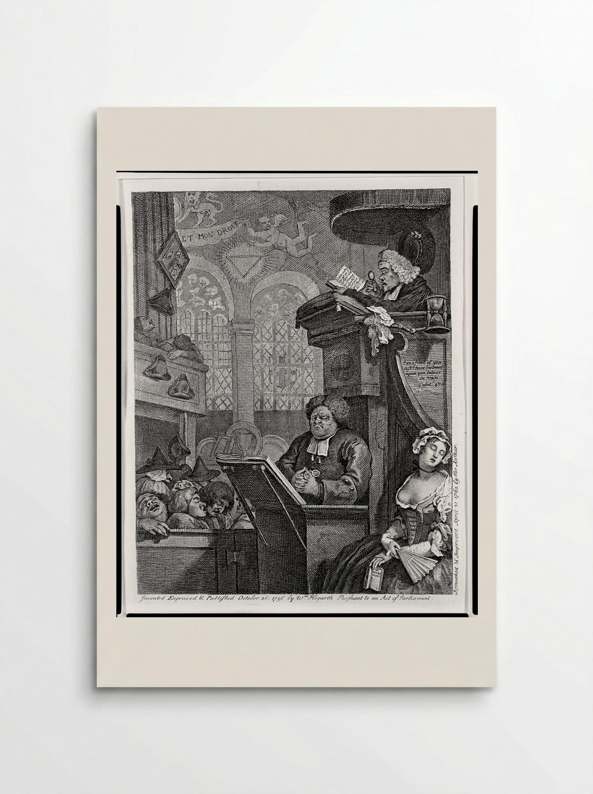 The Sleeping Congregation - William Hogarth - Poster