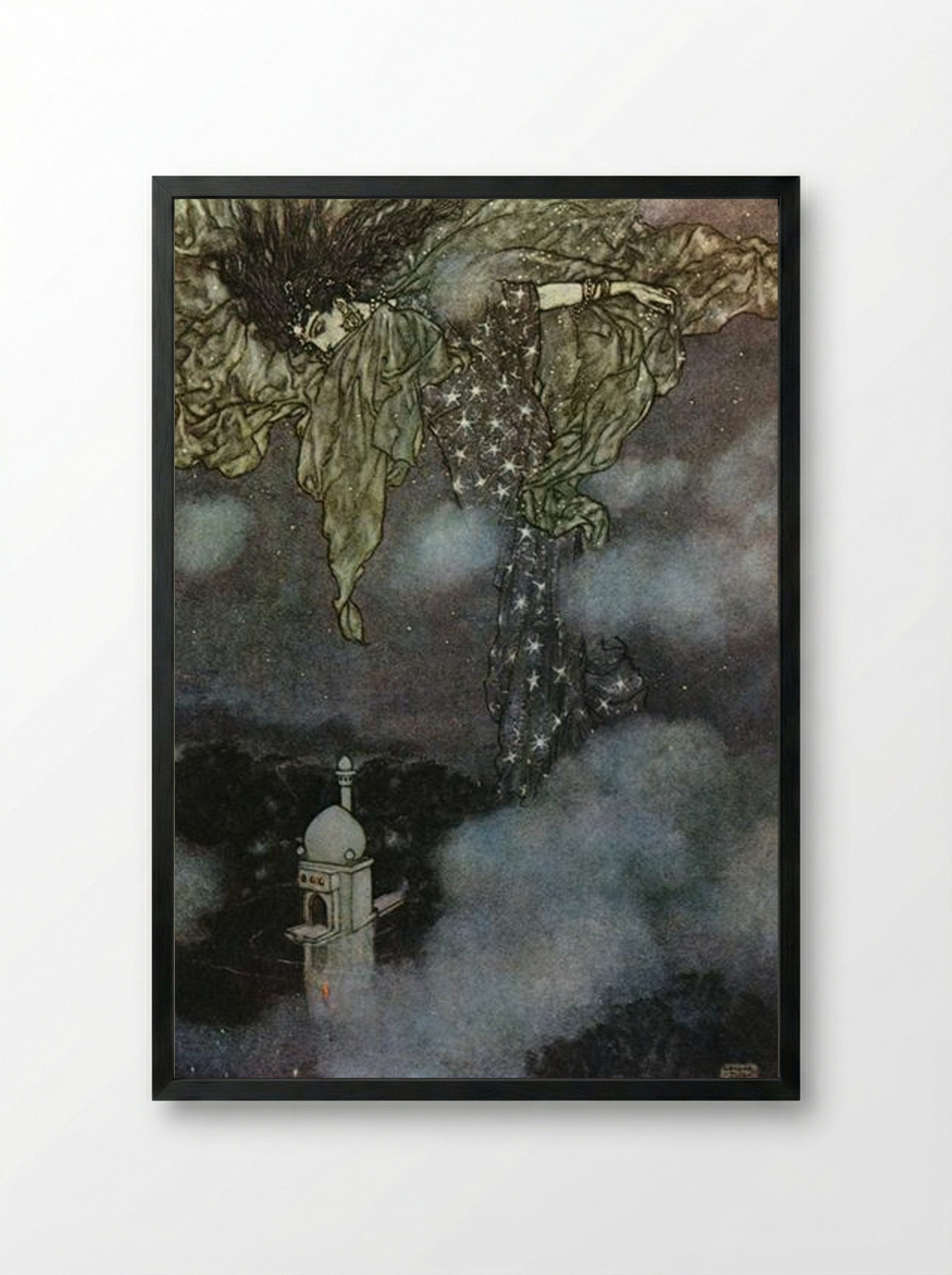 The Sleeve of Night - Edmund Dulac - Framed Print Black