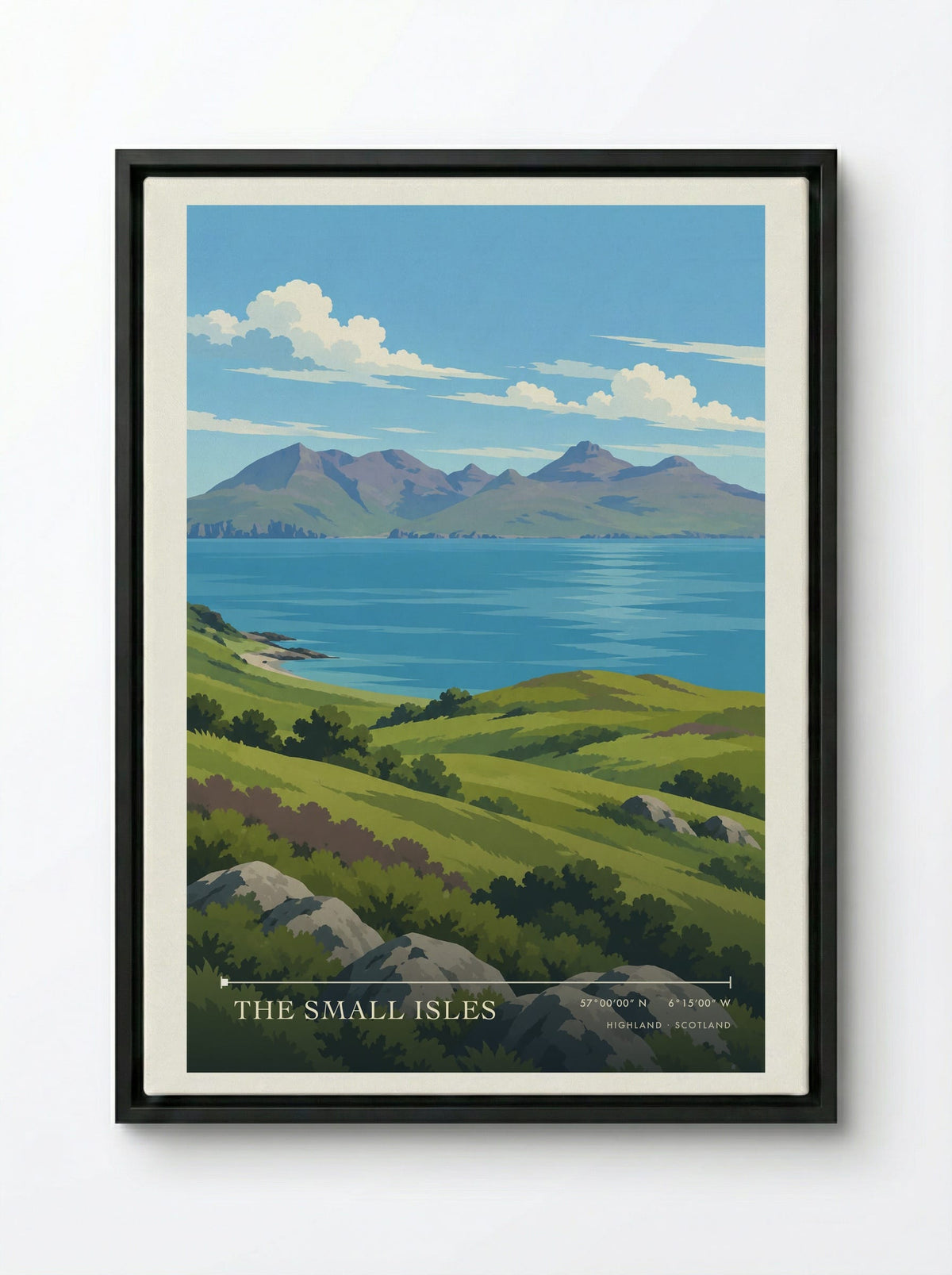 The Small Isles, Highland | Travel Poster - Framed Canvas Black