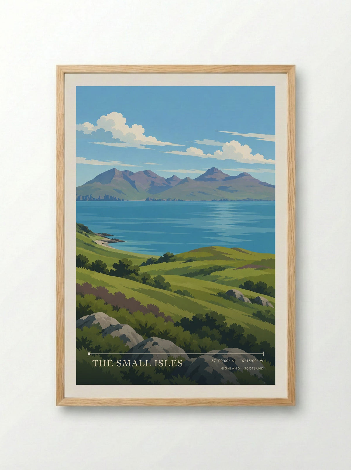 The Small Isles, Highland | Travel Poster - Framed Print Wood