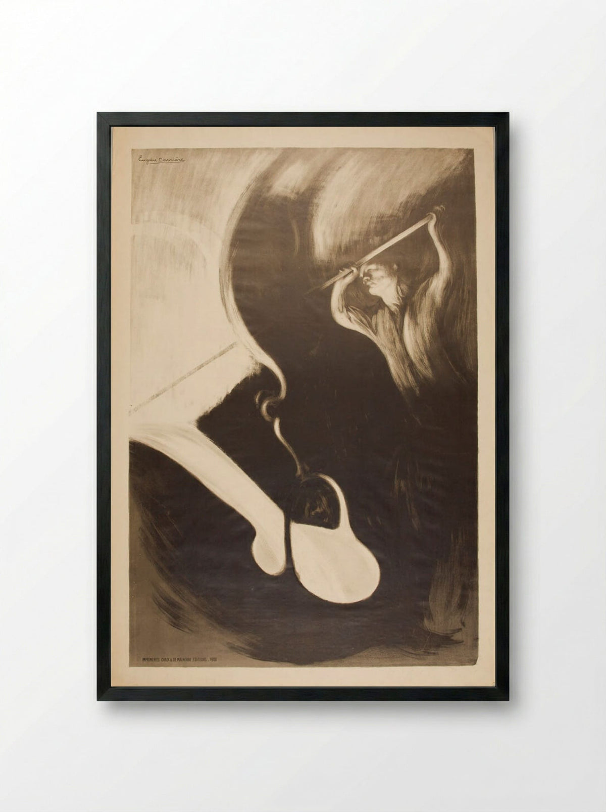 The Smelter - Eugène Carrière - Framed Print Black