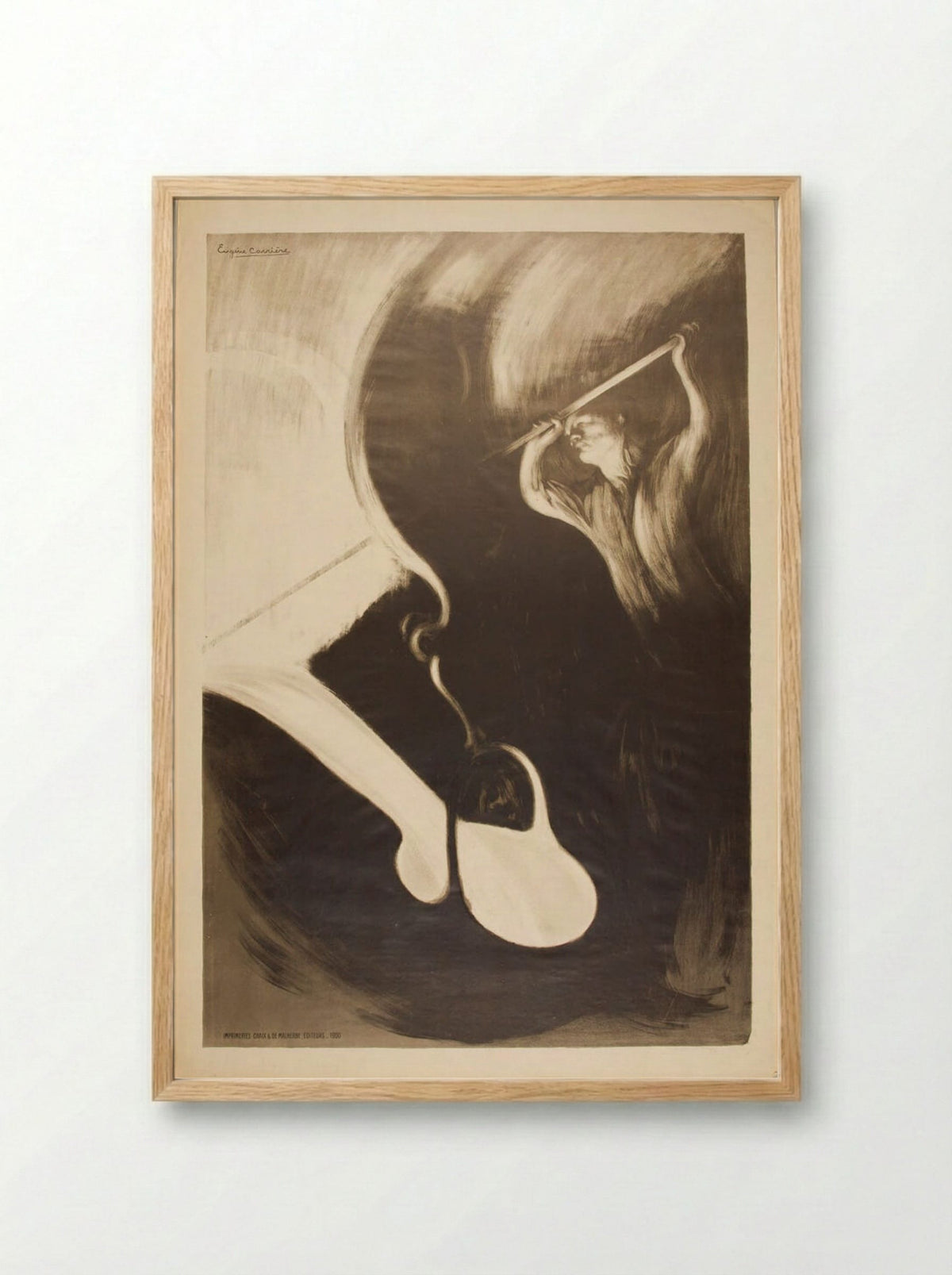 The Smelter - Eugène Carrière - Framed Print Wood