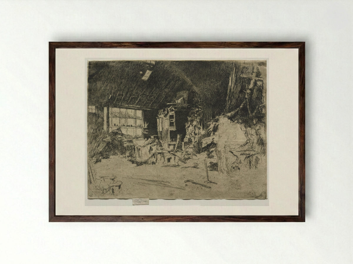 The Smithy - James McNeill Whistler - Framed Print Dark Wood