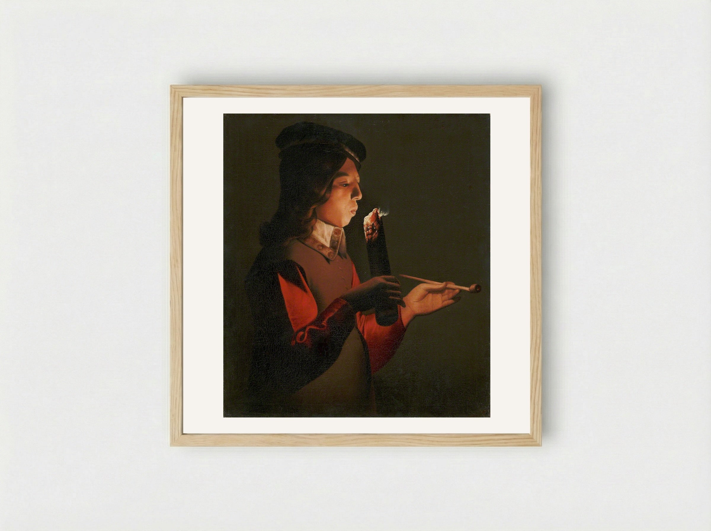 The Smoker - Georges de la Tour - Framed Print Wood