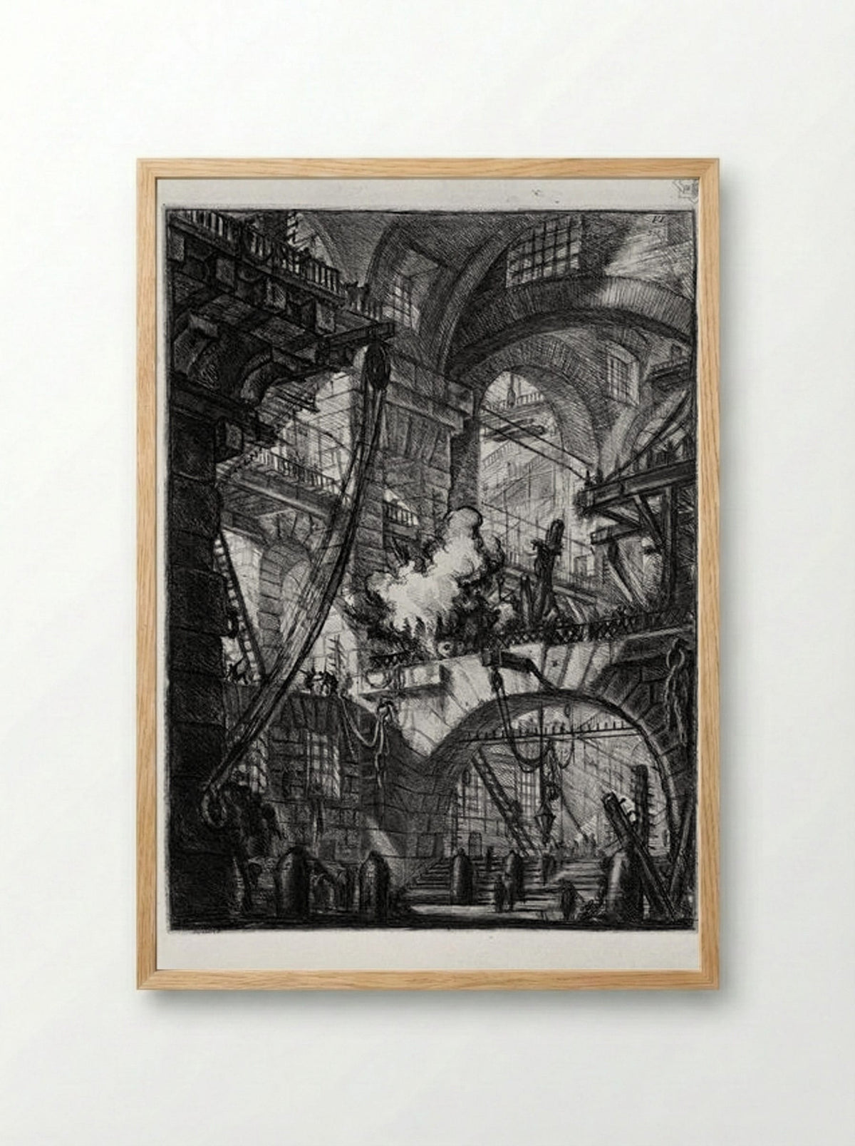 The Smoking Fire - Giovanni Battista Piranesi - Framed Print Wood