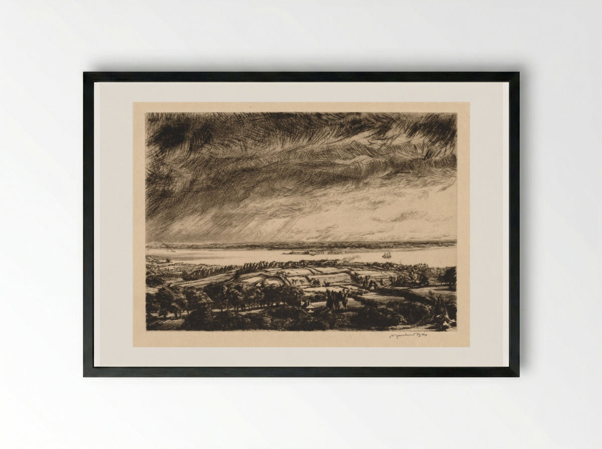 The Solent - Muirhead Bone - Framed Print Black