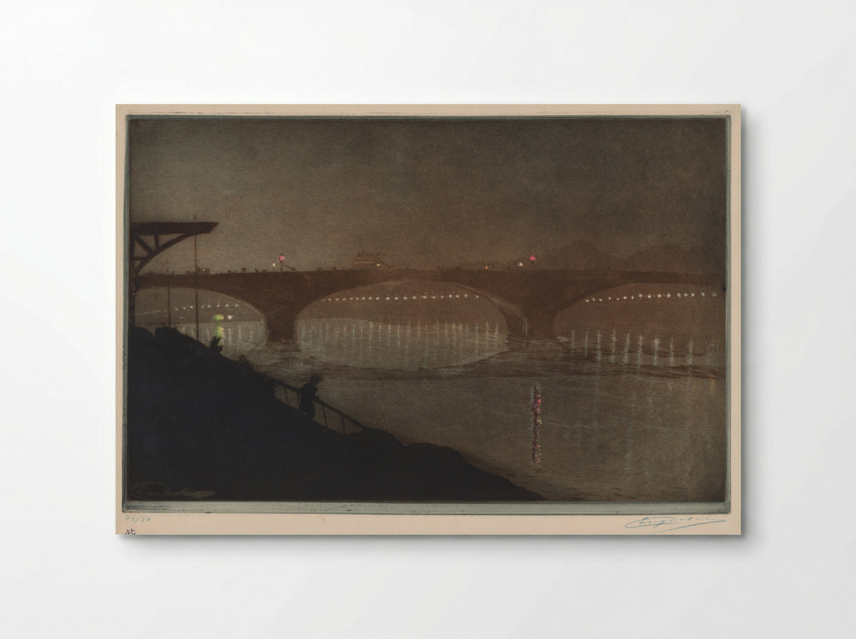 The Solferino Bridge: Nocturnal Effect - Eugène Delâtre - Poster