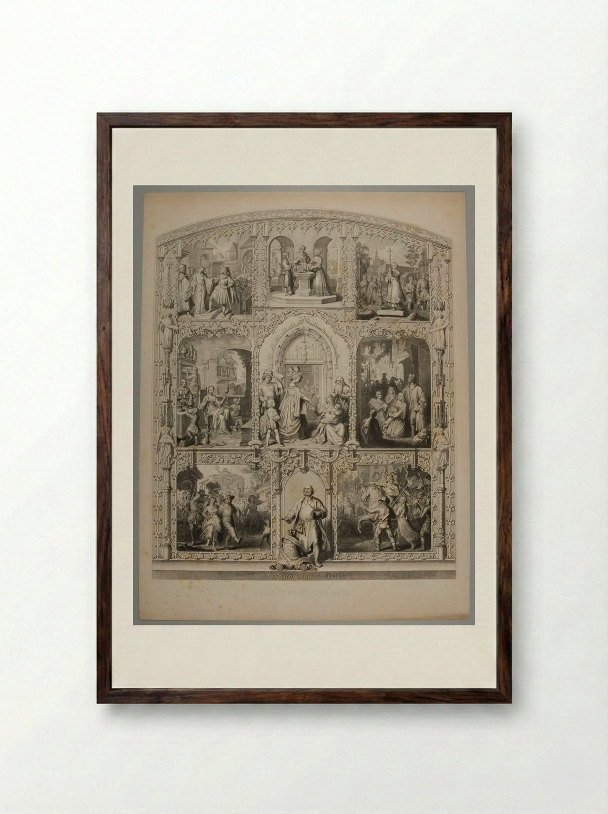 The Song of the Bell - Adrian Schleich - Framed Print Dark Wood