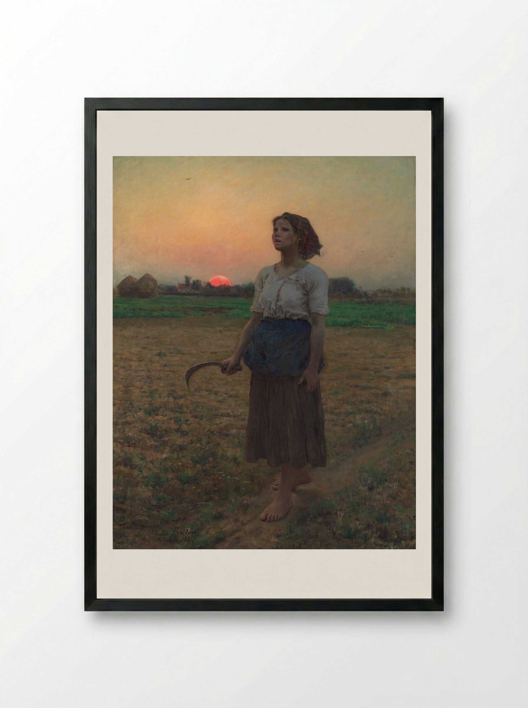 The Song of the Lark - Jules Breton - Framed Print Black