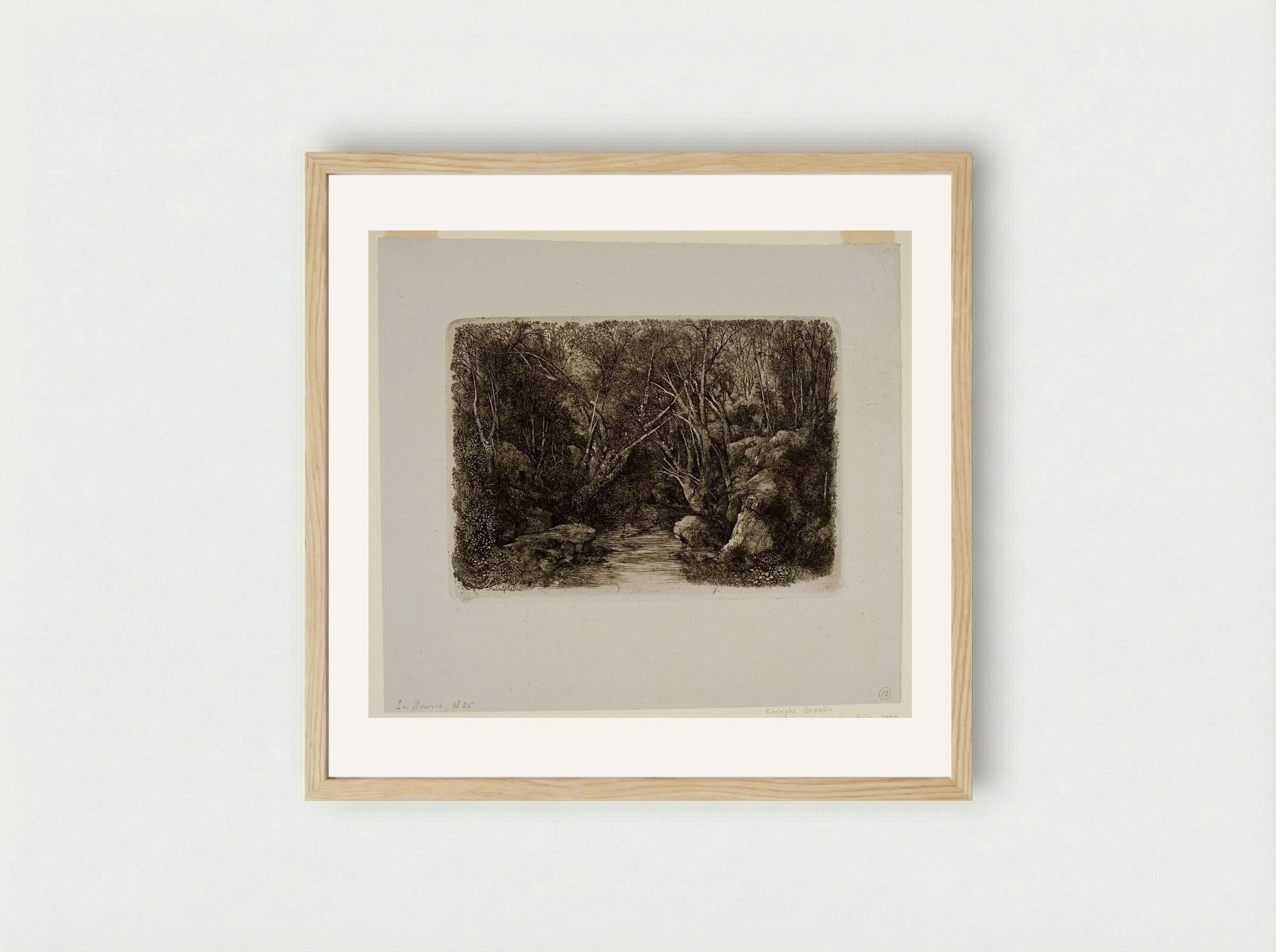 The Source (The Brook in the Forest) - Rodolphe Bresdin - Framed Print Wood