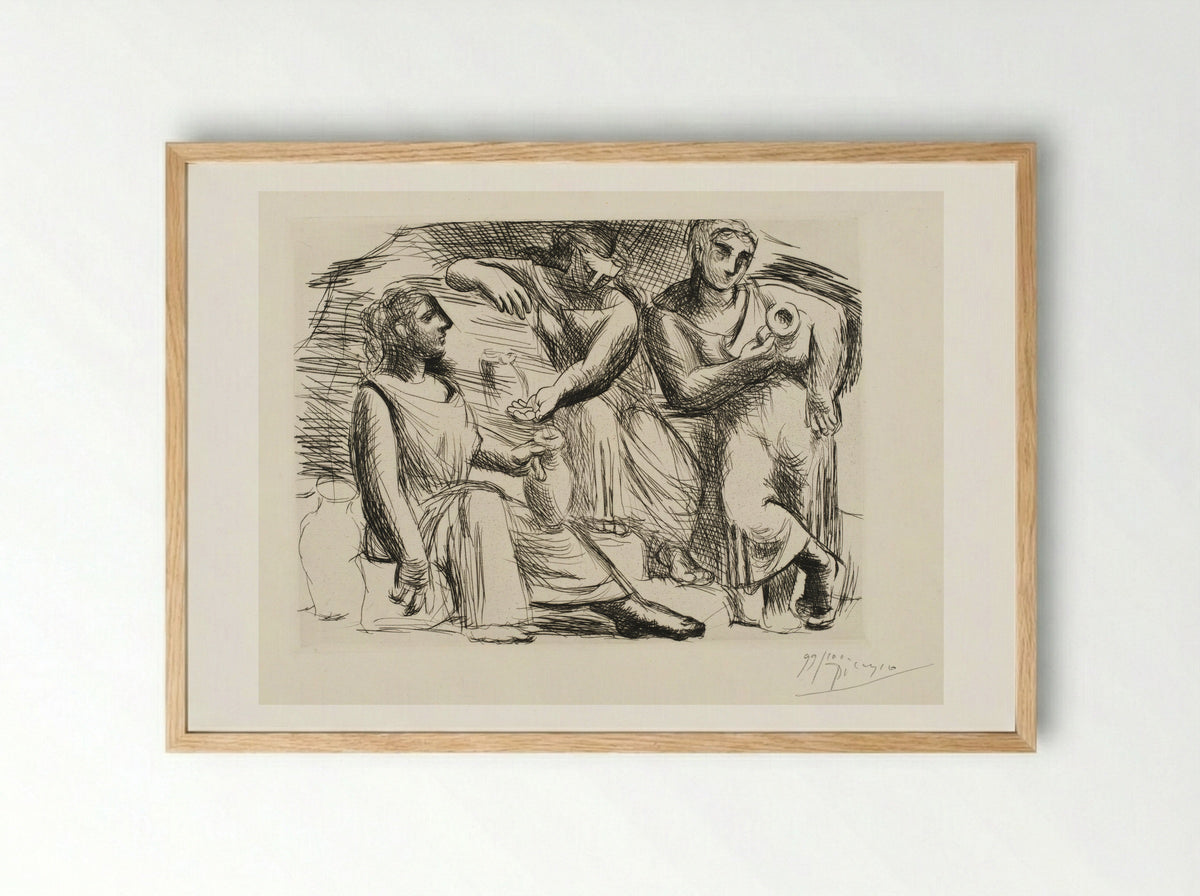 The Source (Three Women at the Fountain) - Pablo Ruiz Picasso - Framed Print Wood