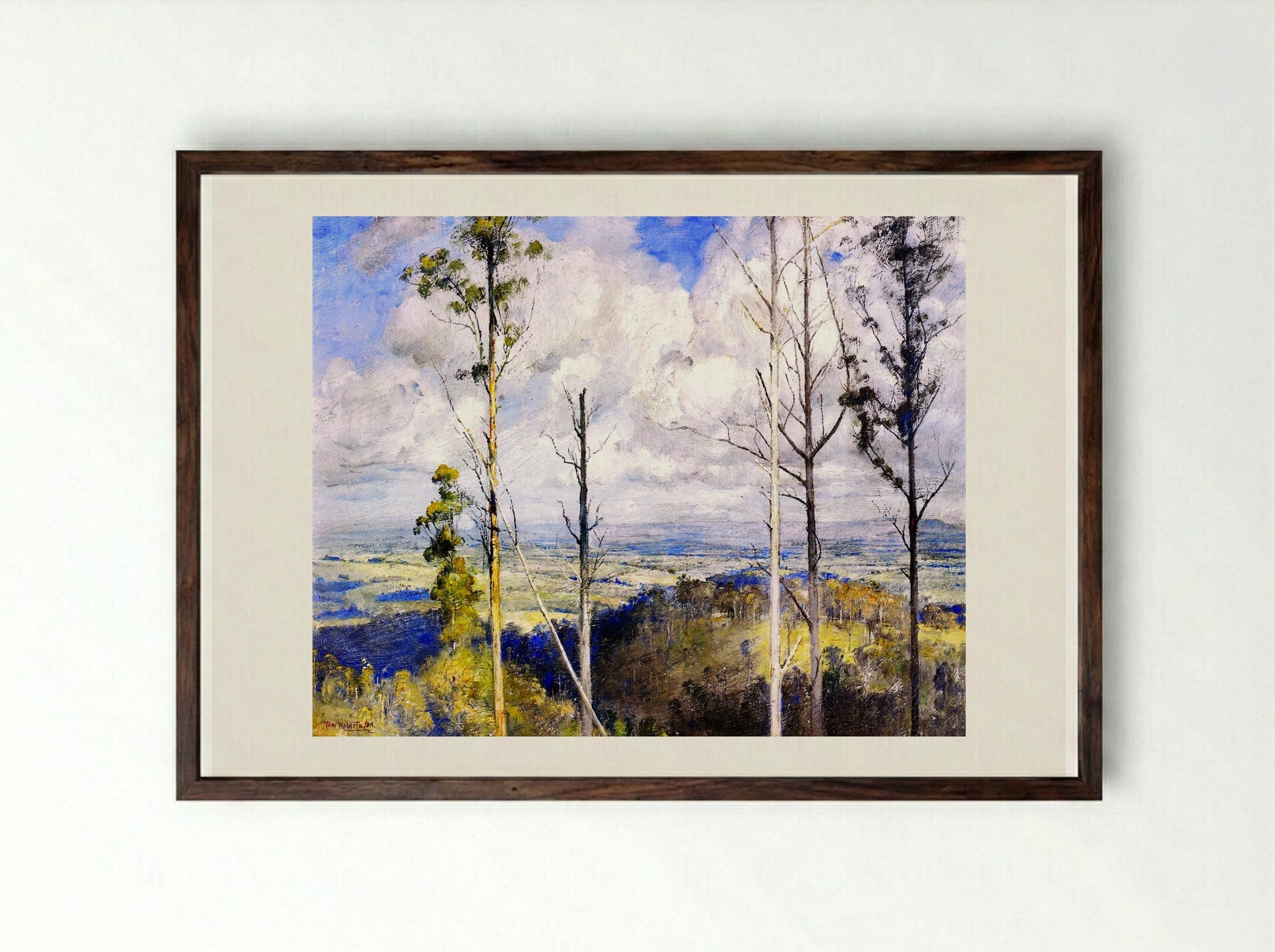 The South Wind - Tom Roberts - Framed Print Dark Wood