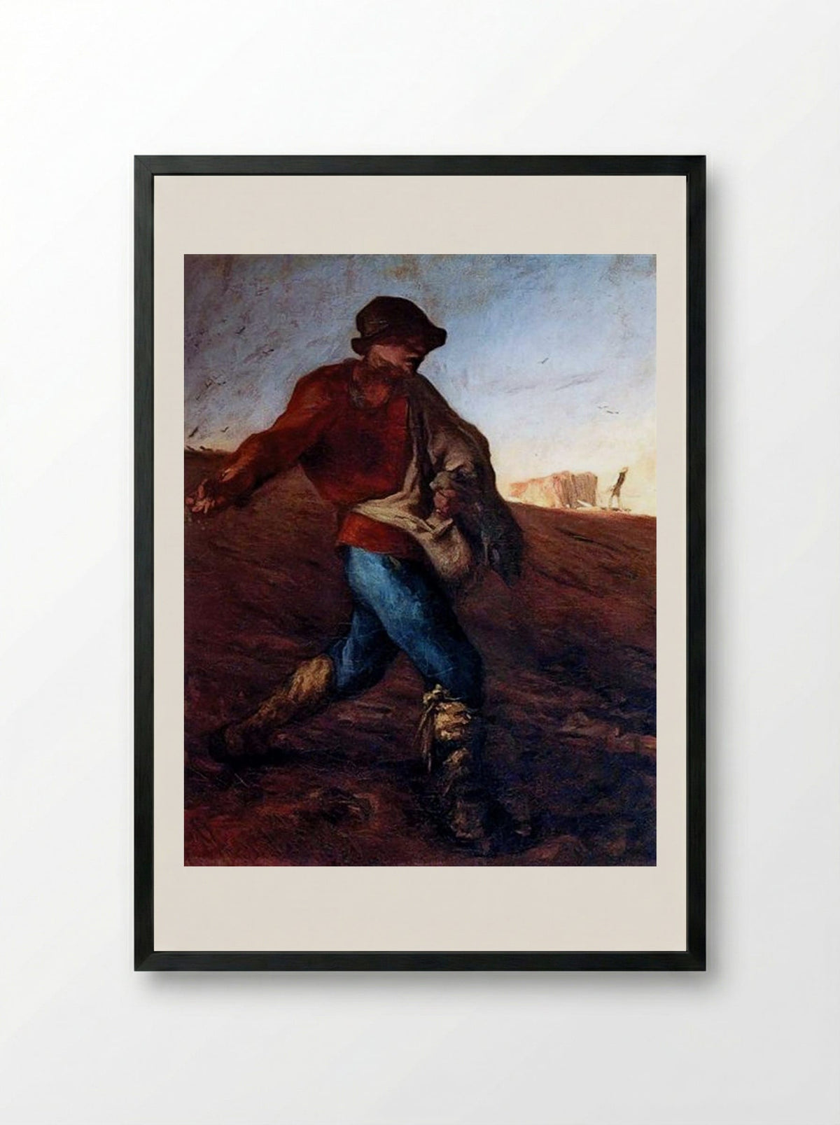 The Sower - Jean-Francois Millet - Framed Print Black